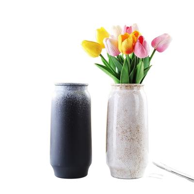 China LIVEFUN 2023 Newest Modern Minimalist Large Open Mouth Ceramic Vase Rustic Decoration Mother's Day Wedding Celebration Gift Decoration for sale