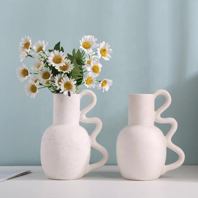 China Modern Electroplating Flower Vase Art Deco Nordic Treatment To Living Room Simple Ceramic Flower Arrangement Home Furniture Vase Series for sale