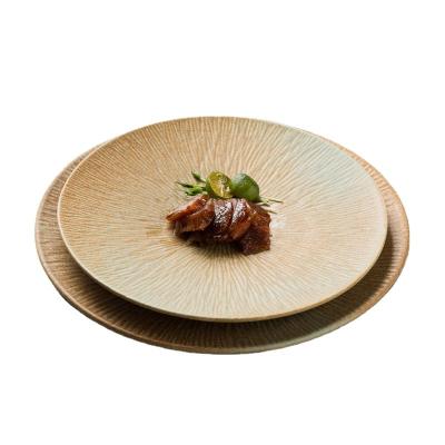 China Japanese Style Steak Dish Sustainable Ceramic Water Pattern Sushi Dish Western Restaurant Dish for sale