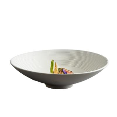 China Viable Nordic Style Ceramic Simple Western Kitchen Dish Bowls Advanced Texture for sale