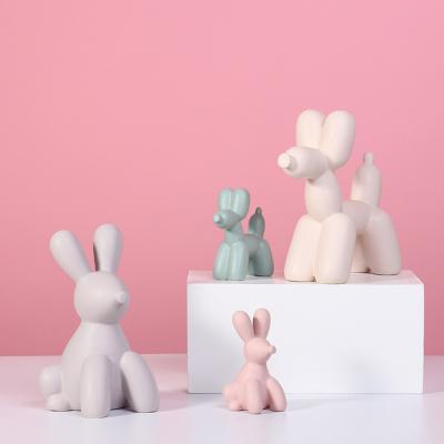 China Art Deco Nordic Minimalist Ins Puppy Puppy Decorations Ceramic Creative Home Living Room Rabbit Soft Wedding Gifts for sale