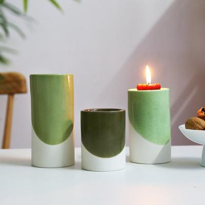 China Europe LIVEFUN style set-3 set-3 style ceramic wedding candle holder Nordic European and American minimalist ceramic INS for sale