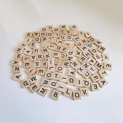 China Europe 26 Wooden Variable Alphabets Tiles A-Z Capital Letters Wooden Alphabets For Crafts, Pendants, Spelling for sale