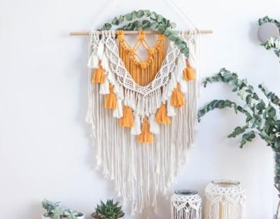 China Natural Cotton Macrame Decoration Rope Twine Bohemian Kit for Wall Hanging, for sale