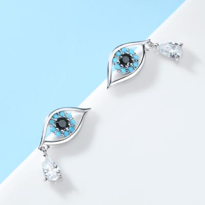 China FASHIONABLE Hot Sale 925 Sterling Silver Gold Plated Evil Eye Stud Earrings For Women for sale