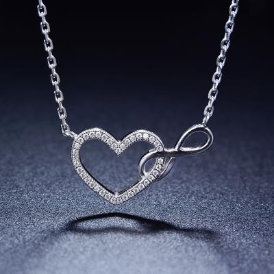 China BaoYuan 925 Sterling Silver FASHIONABLE Heart Love Necklace Pendant Jewelry CSE981 for sale