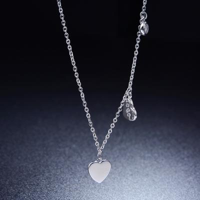 China New Products Baoyuan Heart Lasso Necklaces 925 Sterling Silver Jewelry With CZ CSE1692 for sale