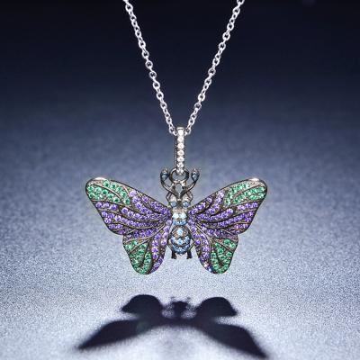 China New Products BaoYuan 925 Sterling Silver Necklace Jewelry Women Butterfly Fashion Pendant Necklaces CSE1564 for sale