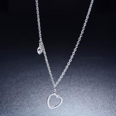 China New Products Baoyuan Heart Lasso Necklaces 925 Sterling Silver Jewelry With CZ CSE1693 for sale