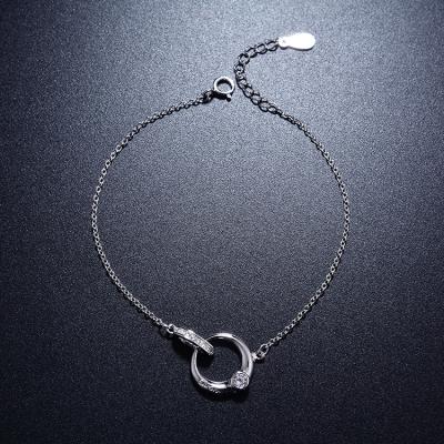 China New Products Baoyuan 925 Silver Ring Charm Bracelet Fashion CZ Jewelry CAB3124 for sale