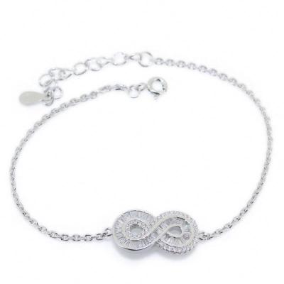 China Personalized Women's 925 Sterling Silver Infinity Silver Plated Bracelet for sale