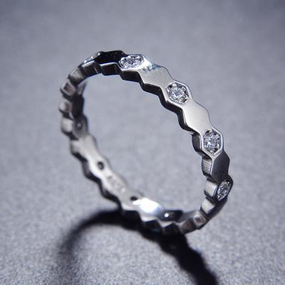 China Unique New Products Baoyuan Design Gear Ring CZ 925 Silver Jewelry For Fashion Women CAR2533 for sale