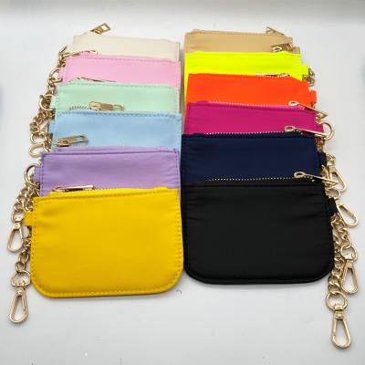 China RTS Waterproof Stock Nylon Waterproof Personalized Letter Patches Women Girls Coin Purses Wallet Custom Mini Cute Credit ID Card Holders for sale