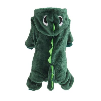 China Sustainable Pet Costume Hoodie Coat Cute Dog Dinosaur Warm Apparel Hoodies For Dogs And Cats Pet Teams Pet Winter Clothes for sale