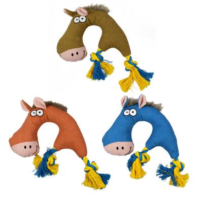 China Sustainable Eco Friendly Plush Dog Toys Pet Interactive Toy Horse With Pronunciation for sale