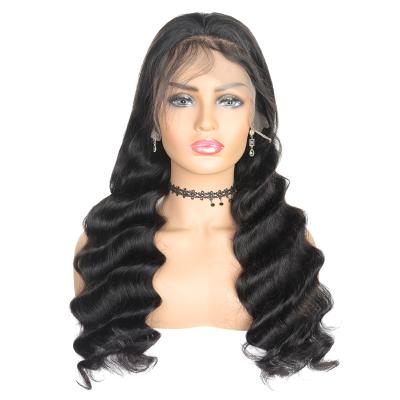 China China Seller 130% Density 4X4 5X5 Lace Front Wig Natural Soft Cuticle Aligned Unprocessed Indian Virgin Hair Body Wavehuman Hair Wig for sale