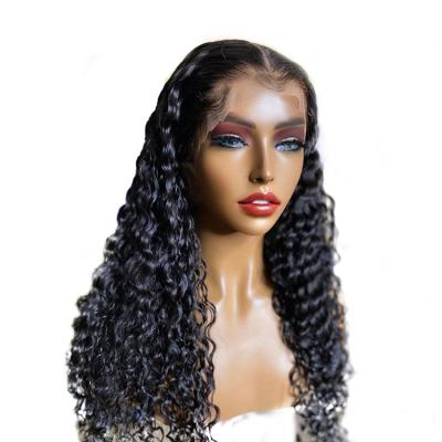 China Wholesale Deep Curly Raw Brazilian Hair Pre Plucked Hairline Closure Wig With Baby Hair for sale