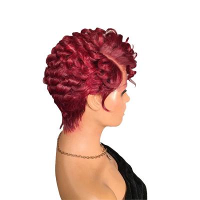 China Indian Raw Virgin Bob Wig Factory Vendor Black Women's Curly Pixie Curl Wholesale Short Pixie Cuticle Aligned Lace Front Hair Wigs for sale