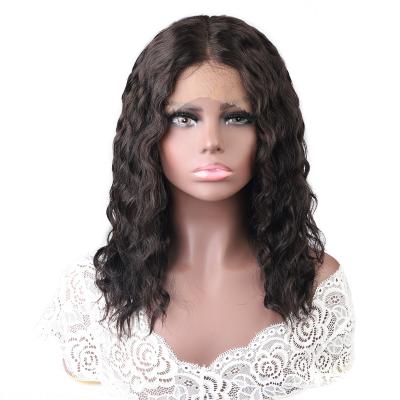 China Medium Body Wave 130% Density Hair Lace Wig Water Wave T Piece Lead T Piece Natural Soft Curly Hair Long Straight Wig for sale