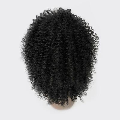 China African Curly Black Turban Small Curly Wig Explosion Hair Band Hair Band Black High Temperature Silk Cover For Women for sale