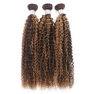 China Regular Wave 100% Brazilian Curly Virgin Hair P4/27 Curly Bundles With Closure 8A Frontal HD Remy Hair 10inch-28inch for sale