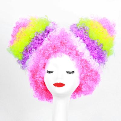 China Increase Festival Party Atmosphere Punk Wig Colorful Explosive Main Color Dyed Fans Wigs Christmas Halloween Bar Performance Party for sale