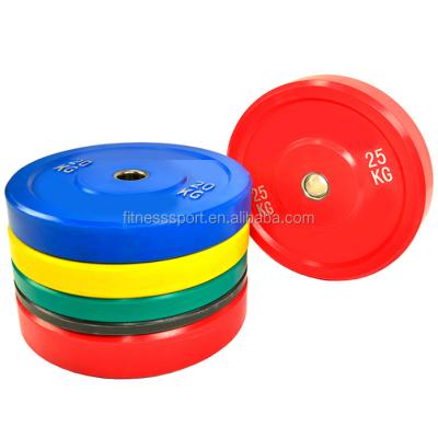 China Eco-Friendly and Top Quality Wholesale Colored Weight Bumper Plates with Steel Insert for sale