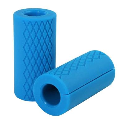 China Lightweight Durable Forearm 1 Pair Home Gym Arm Wrap Bar Protect Pad 10cm Silicone Barbell Grip for sale