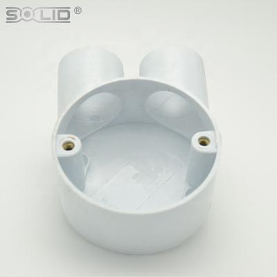 China Selling UK Standard Hot White Fire Resistant And UV-Resistant PVC Conduit Fittings U Common Way Junction Box for sale