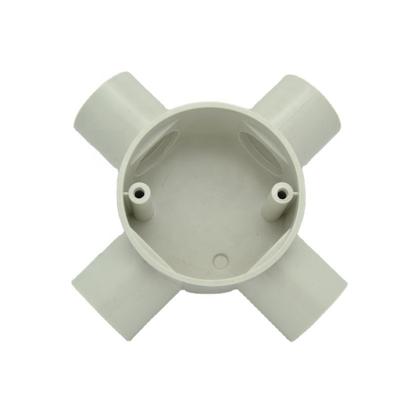 China Foshan Fireproof And UV-Resistant Solid Electrical White Pipe Fittings PVC Junction Box 4 Way Conduit Seal for sale