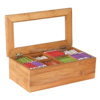 China Customized Recyclable Shape Wooden Tea Caddy With Compartments Sample for sale