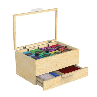 China Recyclable High Glossy Wooden Tea Storage Box In Customized Size for sale