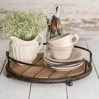 China Picnic Flower Design Colorful Wooden Tray As Hotel Amenity Tray for sale