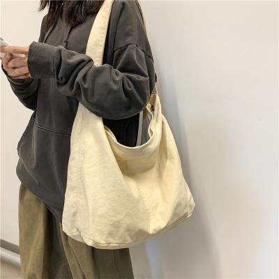 China Camouflage Reusable Designer Simple Shoulder Tote Bag Large Capacity Canvas Tote Bag Women Shopping Handbag Solid Color for sale