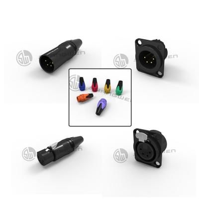 China Interior Custom XLR 4 Pin Conector masculino conector femenino enchufe conector de aleación de zinc en venta