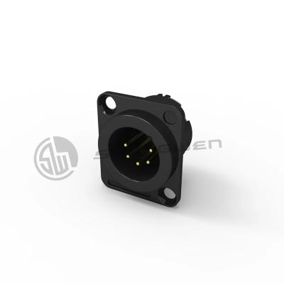 China Female D Shape IP67 Connector Accessories in Black/Yellow Pack of 10 for sale