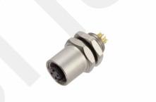 China M5 Female Front Mount Socket Solder Screw M5*0.5 3/4pin 20A  IP67 for sale