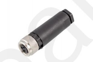Cina Plastico assemblato M8 presa femminile dritta con terminale a vite IP67 3/4 pin in vendita