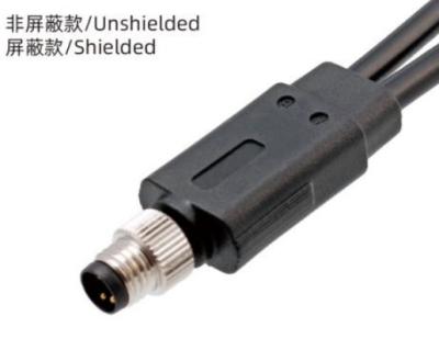 China Waterproof 1 To 2 Overmolded M8 Male Plug 3 - 8A IP67 For Outdoor Applications en venta