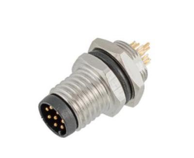 中国 Male Front Mount M8 Circular Connector 60V 3A IP67 Rating With 3/4pin Screw Terminal 販売のため