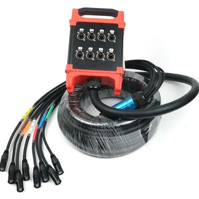 China 8 Kanaal 4x16A Multi-kanaal industriële elektrische signaal stopcontacten met terugtrekbare kabel spoel en CAT6 SF/UTP netwerkkabel Te koop