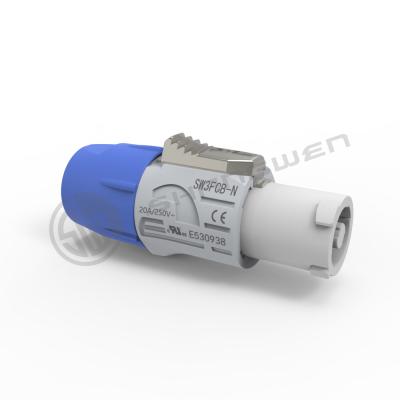 China IP44 Indoor Male LED Display Power Connection Audio Video 3 Pin 20A 250V AC Quick Lock Aviation Power Plug Power Connectors Te koop