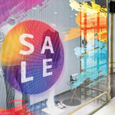 China For Large Shopping Mall High Transparency Glass Window LED Transparent Wall LED Display for sale