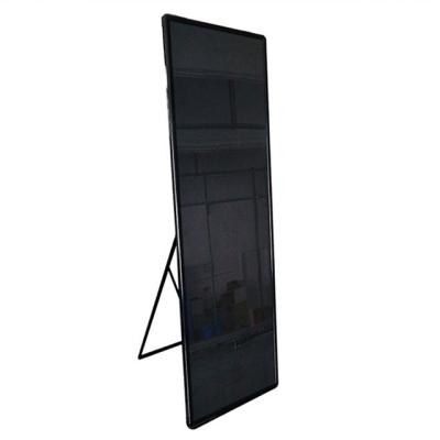 China 2019 Super Slim Indoor Portable Advertising Poster Display Digital P3 LED Panel TV Full Color Mirror Screen for sale