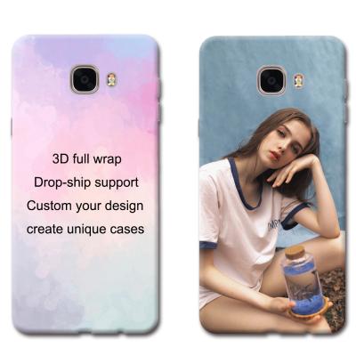 China Luxury Green Custom Phone Case For Samsung C7 Perfect Fit 3D Sublimation Hard Plastic Phone Cover Samsung C7 Life,100% for sale