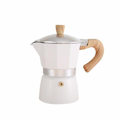 China Sustainable Classic Silver Black White Red Or Customized Modern Aluminum Small Moka Pot Espresso Maker for sale