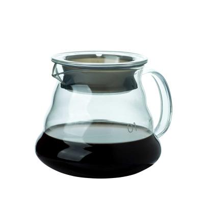 China Sustainable Wholesale Minimalist Style Handmade Glass Coffee Teapot Transparent Brewing Coffee Sharing Pot for sale