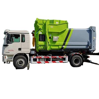 China Collected Municipal Garbage Shacman Hook Lift Garbage Truck 4x2 15CBM Garbage Removal Waste Bin Compactor for sale