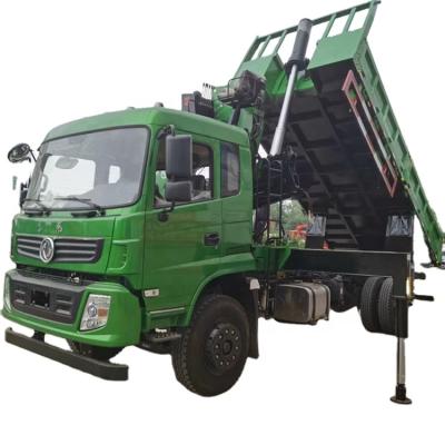 China 2020 DFAC CRANE 5 Ton Lift Truck Mounted Crane Folding Arm Boom Dump Truck For Sale for sale