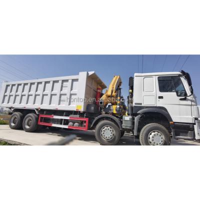 China China SINOTRUK HOWO 15 Ton 8x4 12 Wheeler Garbage Tipper With Crane Dump Truck For Sale > 8L for sale